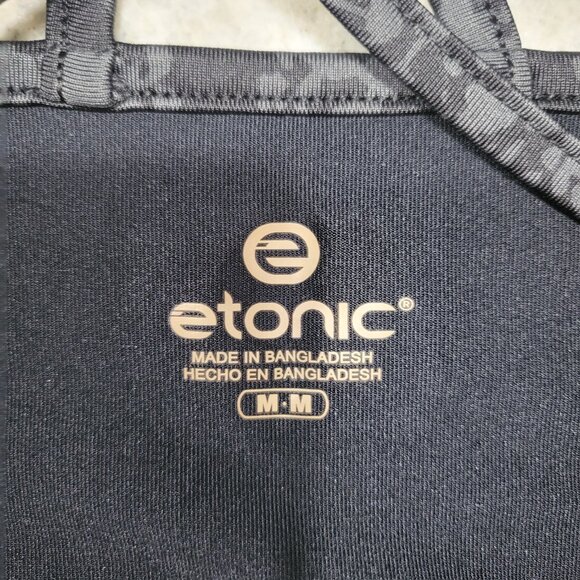 Black strappy razorback workout top (M) - Picture 2 of 4